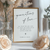 Poster Panneau de mariage Générations Élégantes Modernes