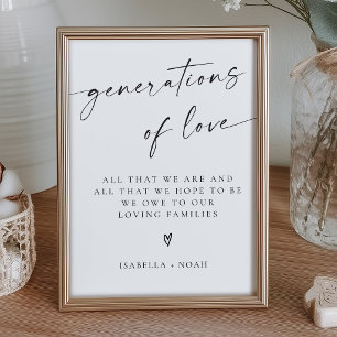 Poster Panneau de mariage Générations Élégantes Modernes 