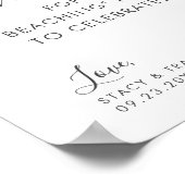 Poster Panneau de mariage Golden Palms Merci Beach (Coin)