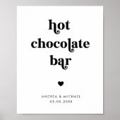 Poster Panneau de mariage hivernal Retro Script Hot Choco (Devant)