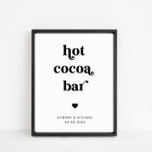 Poster Panneau de mariage hivernal rétro Script Hot Cocoa