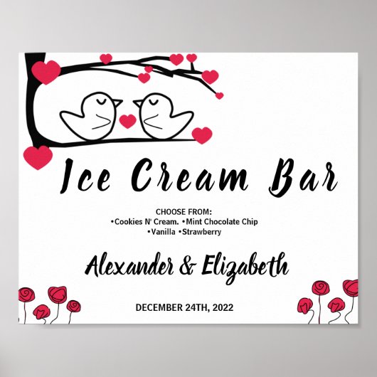 Poster Panneau de mariage Ice Cream Bar pour EVJF Love Bi (Devant)