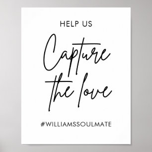 Poster Panneau de mariage imprimable Capturez l'amour Has