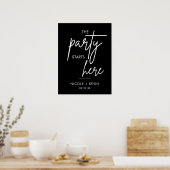 Poster Panneau de mariage imprimable La fête commence ici (Cuisine)