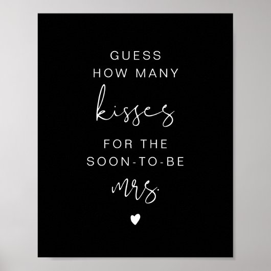 Poster Panneau de mariage JOVI Black Edgy Devinez combien (Devant)
