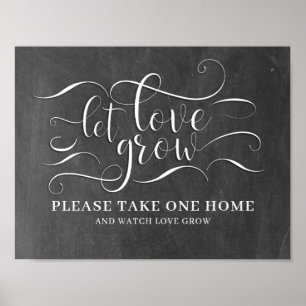 Poster Panneau de mariage 'Laissez l'amour grandir'