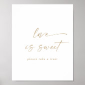 Poster Panneau de mariage Love Is Sweet écriture dorée mo (Devant)
