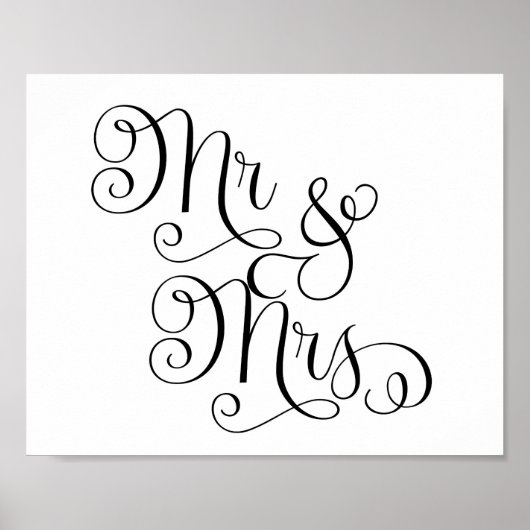 Poster Panneau de mariage - M. et Mme - (Devant)