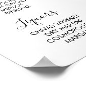 Poster Panneau de mariage – Menu du bar Panneau de verdur (Coin)