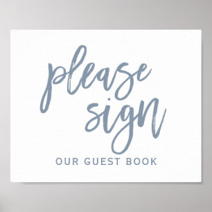Poster Panneau de mariage "Merci de signer" Typographie