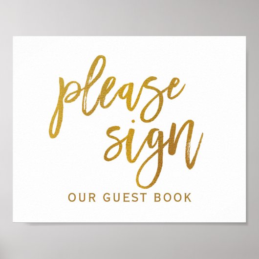 Poster Panneau de mariage "Merci de signer" Typographie | (Devant)