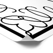 Poster Panneau de mariage Merci Noir & Blanc (Coin)