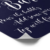 Poster Panneau de mariage Mimosa Bar avec des fleurs Navy (Coin)