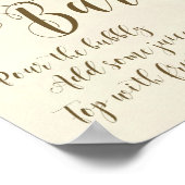 Poster Panneau de mariage Mimosa Bar floral pêche (Coin)