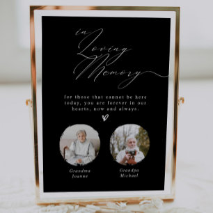 Poster Panneau de mariage minimaliste À la mémoire aimant