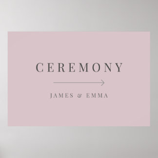 Poster Panneau de mariage minimaliste Dusky Rose