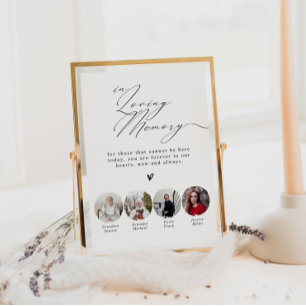 Poster Panneau de mariage minimaliste In Loving Memory 4
