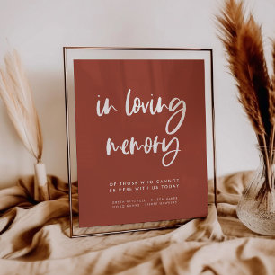 Poster Panneau de mariage moderne en brique brûlée en sou