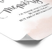 Poster Panneau de mariage moderne en burgundy en souvenir (Coin)