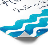 Poster Panneau de mariage nautique d'ancre de souvenir de (Coin)