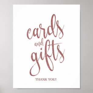 Poster Panneau de mariage pailleté rose gold pour cartes 