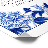 Poster Panneau de mariage personnalisé Jenga 10x12 bleu b (Coin)