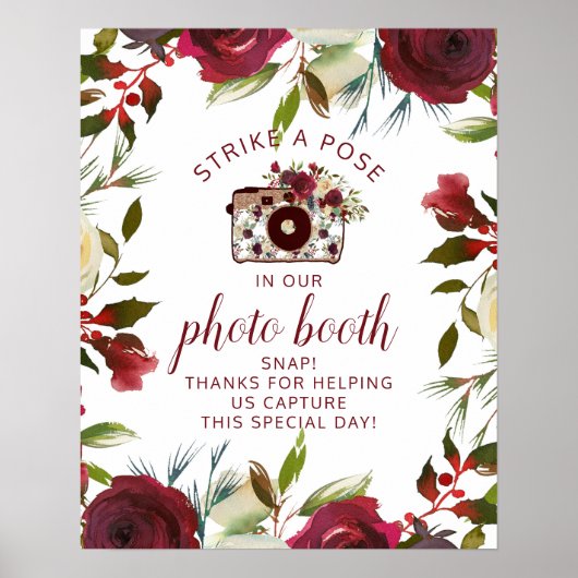 Poster Panneau de Mariage Photobooth d'Hiver Manoir de Mi (Devant)