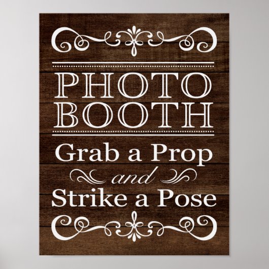 Poster Panneau de mariage – Photobooth Panneau rustique p (Devant)