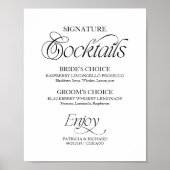 Poster Panneau de mariage pour cocktails signature minima (Devant)