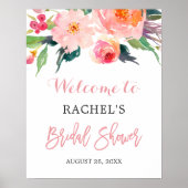 Poster Panneau de mariage pour la future mariée avec aqua (Devant)