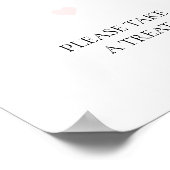 Poster Panneau de mariage pour table de desserts simple R (Coin)