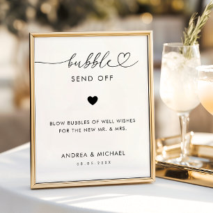 Poster Panneau de mariage pour une sortie en bulles avec