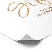 Poster Panneau de mariage rose gold écriture stylée 8x10  (Coin)