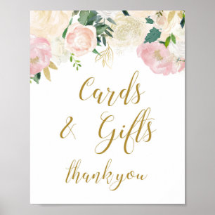 Poster Panneau de Mariage Rose Pâle et Or