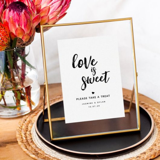 Poster Panneau de mariage rustique avec écriture "L'amour