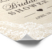 Poster Panneau de Mariage Rustique en Toile de Jute Dente (Coin)