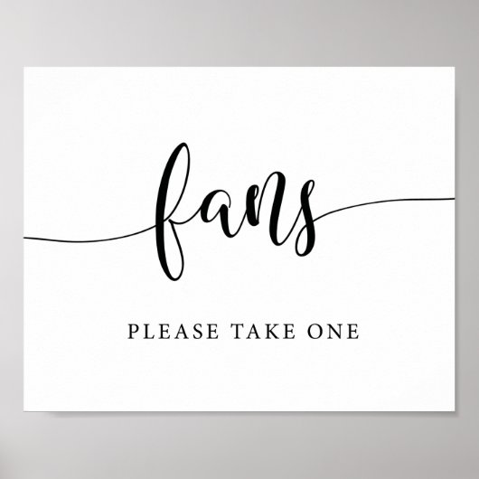 Poster Panneau de mariage rustique Éventails, prenez-en u (Devant)