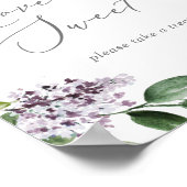 Poster Panneau de mariage Rustique Lilas L'amour est doux (Coin)