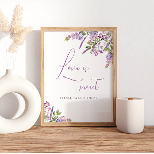 Poster Panneau de mariage Rustique Lilas L'amour est doux