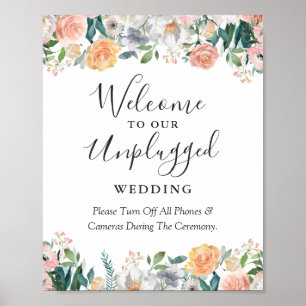 Poster Panneau de mariage sans appareil photo Rose de jar