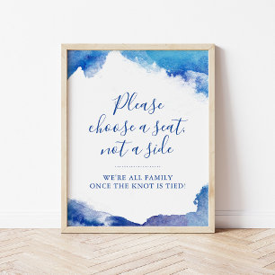 Poster Panneau de mariage Sapphire Tide Choisissez un siè