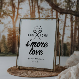 Poster Panneau de mariage 'S'more Love'