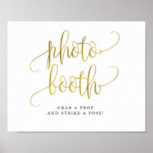Poster Panneau de mariage stand photo typographie or