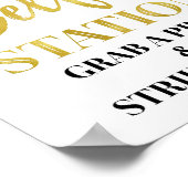 Poster Panneau de mariage Station Selfie or noir Confetti (Coin)