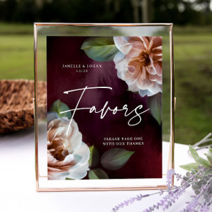 Poster Panneau de mariage sur table pour les faveurs du j