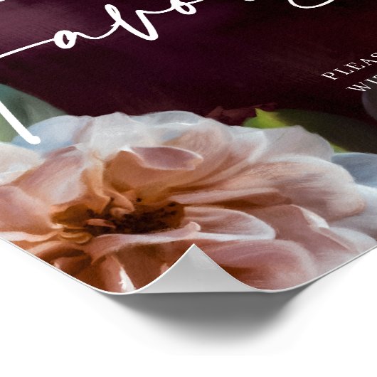 Poster Panneau de mariage sur table pour les faveurs du j (Coin)