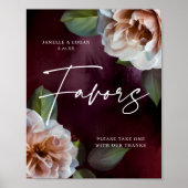 Poster Panneau de mariage sur table pour les faveurs du j (Devant)