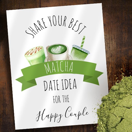 Poster Panneau de mariage thé matcha