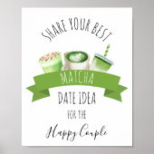 Poster Panneau de mariage thé matcha (Devant)