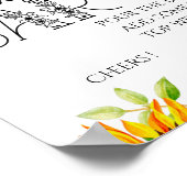 Poster Panneau de mariage tournesol bar à bulles (Coin)